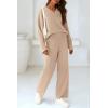 imagePRETTYGARDEN Lounge Sets for Women Two Piece Sweaters Pajama Set Fall Fashion 2025 Loungewear Outfits Matching Winter ClothesKhaki