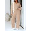 imagePRETTYGARDEN Lounge Sets for Women Two Piece Sweaters Pajama Set Fall Fashion 2025 Loungewear Outfits Matching Winter ClothesKhaki