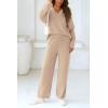 imagePRETTYGARDEN Lounge Sets for Women Two Piece Sweaters Pajama Set Fall Fashion 2025 Loungewear Outfits Matching Winter ClothesKhaki