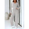 imagePRETTYGARDEN Lounge Sets for Women Two Piece Sweaters Pajama Set Fall Fashion 2025 Loungewear Outfits Matching Winter ClothesLight Grey