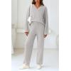 imagePRETTYGARDEN Lounge Sets for Women Two Piece Sweaters Pajama Set Fall Fashion 2025 Loungewear Outfits Matching Winter ClothesLight Grey