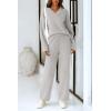 imagePRETTYGARDEN Lounge Sets for Women Two Piece Sweaters Pajama Set Fall Fashion 2025 Loungewear Outfits Matching Winter ClothesLight Grey