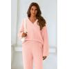 imagePRETTYGARDEN Lounge Sets for Women Two Piece Sweaters Pajama Set Fall Fashion 2025 Loungewear Outfits Matching Winter ClothesLight Pink