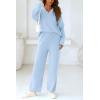 imagePRETTYGARDEN Lounge Sets for Women Two Piece Sweaters Pajama Set Fall Fashion 2025 Loungewear Outfits Matching Winter ClothesSky Blue
