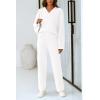 imagePRETTYGARDEN Lounge Sets for Women Two Piece Sweaters Pajama Set Fall Fashion 2025 Loungewear Outfits Matching Winter ClothesWhite