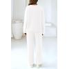 imagePRETTYGARDEN Lounge Sets for Women Two Piece Sweaters Pajama Set Fall Fashion 2025 Loungewear Outfits Matching Winter ClothesWhite