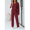 imagePRETTYGARDEN Lounge Sets for Women Two Piece Sweaters Pajama Set Fall Fashion 2025 Loungewear Outfits Matching Winter ClothesWine Red