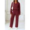 imagePRETTYGARDEN Lounge Sets for Women Two Piece Sweaters Pajama Set Fall Fashion 2025 Loungewear Outfits Matching Winter ClothesWine Red