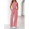 imagePRETTYGARDEN One Piece Jumpsuits for Women Dressy Summer Business Casual Outifts Sleeveless Mock Neck Wide Leg RompersDusty Pink