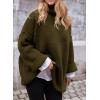 imagePRETTYGARDEN Oversized Sweaters for Women 2025 Chunky Turtleneck Sweater Fall Clothes Long Sleeve Tops Winter ClothingArmy Green