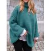 imagePRETTYGARDEN Oversized Sweaters for Women 2025 Chunky Turtleneck Sweater Fall Clothes Long Sleeve Tops Winter ClothingBlue Green