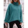 imagePRETTYGARDEN Oversized Sweaters for Women 2025 Chunky Turtleneck Sweater Fall Clothes Long Sleeve Tops Winter ClothingBlue Green