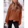 imagePRETTYGARDEN Oversized Sweaters for Women 2025 Chunky Turtleneck Sweater Fall Clothes Long Sleeve Tops Winter ClothingBrick Red