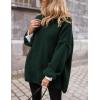 imagePRETTYGARDEN Oversized Sweaters for Women 2025 Chunky Turtleneck Sweater Fall Clothes Long Sleeve Tops Winter ClothingDark Green