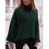 imagePRETTYGARDEN Oversized Sweaters for Women 2025 Chunky Turtleneck Sweater Fall Clothes Long Sleeve Tops Winter ClothingDark Green