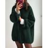 imagePRETTYGARDEN Oversized Sweaters for Women 2025 Chunky Turtleneck Sweater Fall Clothes Long Sleeve Tops Winter ClothingDark Green
