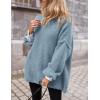 imagePRETTYGARDEN Oversized Sweaters for Women 2025 Chunky Turtleneck Sweater Fall Clothes Long Sleeve Tops Winter ClothingLight Blue