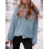 imagePRETTYGARDEN Oversized Sweaters for Women 2025 Chunky Turtleneck Sweater Fall Clothes Long Sleeve Tops Winter ClothingLight Blue