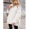 imagePRETTYGARDEN Oversized Sweaters for Women 2025 Chunky Turtleneck Sweater Fall Clothes Long Sleeve Tops Winter ClothingWhite