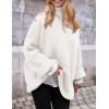 imagePRETTYGARDEN Oversized Sweaters for Women 2025 Chunky Turtleneck Sweater Fall Clothes Long Sleeve Tops Winter ClothingWhite