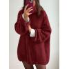 imagePRETTYGARDEN Oversized Sweaters for Women 2025 Chunky Turtleneck Sweater Fall Clothes Long Sleeve Tops Winter ClothingWine Red