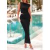 imagePRETTYGARDEN Skirt Sets Women 2 Piece Outfits Summer 2025 One Shoulder Sexy Ruched Bodycon Maxi Long SkirtsBlack