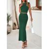 imagePRETTYGARDEN Skirt Sets Women 2 Piece Outfits Summer Outfits 2025 Going Out Crop Tops Long Maxi Skirts Beach Vacation ClothesDark Green