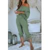imagePRETTYGARDEN Two Piece Sets for Women Fall 2025 Ribbed Knit Off Shoulder Tops Lounge Pants Tracksuit Fashion ClothingLight Green
