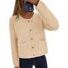 imagePRETTYGARDEN Women Knit Cardigan Sweaters Fall Fashion Long Sleeve Open Front Button Down Trendy Casual Jacket Winter ClothesBeige