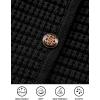 imagePRETTYGARDEN Women Knit Cardigan Sweaters Fall Fashion Long Sleeve Open Front Button Down Trendy Casual Jacket Winter ClothesBlack