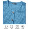 imagePRETTYGARDEN Women Knit Cardigan Sweaters Fall Fashion Long Sleeve Open Front Button Down Trendy Casual Jacket Winter ClothesBlue