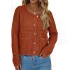 imagePRETTYGARDEN Women Knit Cardigan Sweaters Fall Fashion Long Sleeve Open Front Button Down Trendy Casual Jacket Winter ClothesCaramel