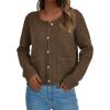 imagePRETTYGARDEN Women Knit Cardigan Sweaters Fall Fashion Long Sleeve Open Front Button Down Trendy Casual Jacket Winter ClothesCoffee