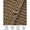 imagePRETTYGARDEN Women Knit Cardigan Sweaters Fall Fashion Long Sleeve Open Front Button Down Trendy Casual Jacket Winter ClothesDark Khaki
