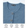 imagePRETTYGARDEN Women Knit Cardigan Sweaters Fall Fashion Long Sleeve Open Front Button Down Trendy Casual Jacket Winter ClothesMist Blue