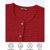 imagePRETTYGARDEN Women Knit Cardigan Sweaters Fall Fashion Long Sleeve Open Front Button Down Trendy Casual Jacket Winter ClothesRed