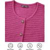 imagePRETTYGARDEN Women Knit Cardigan Sweaters Fall Fashion Long Sleeve Open Front Button Down Trendy Casual Jacket Winter ClothesRose Red