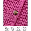 imagePRETTYGARDEN Women Knit Cardigan Sweaters Fall Fashion Long Sleeve Open Front Button Down Trendy Casual Jacket Winter ClothesRose Red