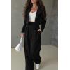 imagePRETTYGARDEN Womens 2 Piece Casual Outfits Cropped Blazer Jackets High Waisted Wide Leg Work Pants Suit SetBlack