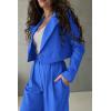 imagePRETTYGARDEN Womens 2 Piece Casual Outfits Cropped Blazer Jackets High Waisted Wide Leg Work Pants Suit SetBlue
