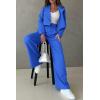 imagePRETTYGARDEN Womens 2 Piece Casual Outfits Cropped Blazer Jackets High Waisted Wide Leg Work Pants Suit SetBlue