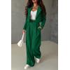 imagePRETTYGARDEN Womens 2 Piece Casual Outfits Cropped Blazer Jackets High Waisted Wide Leg Work Pants Suit SetGreen