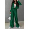 imagePRETTYGARDEN Womens 2 Piece Casual Outfits Cropped Blazer Jackets High Waisted Wide Leg Work Pants Suit SetGreen