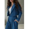 imagePRETTYGARDEN Womens 2 Piece Casual Outfits Cropped Blazer Jackets High Waisted Wide Leg Work Pants Suit SetLake Blue