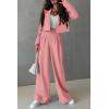 imagePRETTYGARDEN Womens 2 Piece Casual Outfits Cropped Blazer Jackets High Waisted Wide Leg Work Pants Suit SetLight Pink