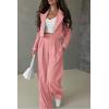 imagePRETTYGARDEN Womens 2 Piece Casual Outfits Cropped Blazer Jackets High Waisted Wide Leg Work Pants Suit SetLight Pink