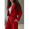 imagePRETTYGARDEN Womens 2 Piece Casual Outfits Cropped Blazer Jackets High Waisted Wide Leg Work Pants Suit SetRed