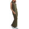 imagePRETTYGARDEN Womens 2 Piece Lounge Set 2025 Summer Casual Loose Tank Top Wide Leg Pants Matching Travel Outfits TracksuitArmy Green