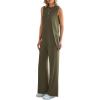 imagePRETTYGARDEN Womens 2 Piece Lounge Set 2025 Summer Casual Loose Tank Top Wide Leg Pants Matching Travel Outfits TracksuitArmy Green