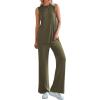imagePRETTYGARDEN Womens 2 Piece Lounge Set 2025 Summer Casual Loose Tank Top Wide Leg Pants Matching Travel Outfits TracksuitArmy Green